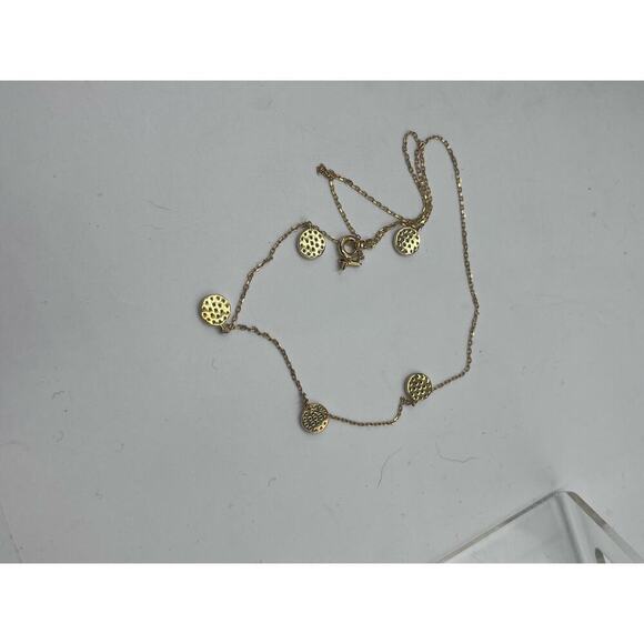 Cubic Zirconia Sterling Silver Vermeil Cluster Disc Dangle Statement Necklace - Picture 13 of 15